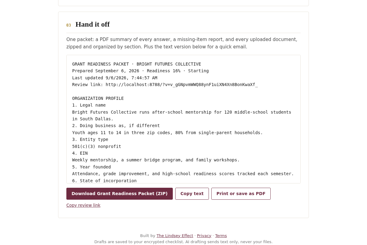 The downloadable packet